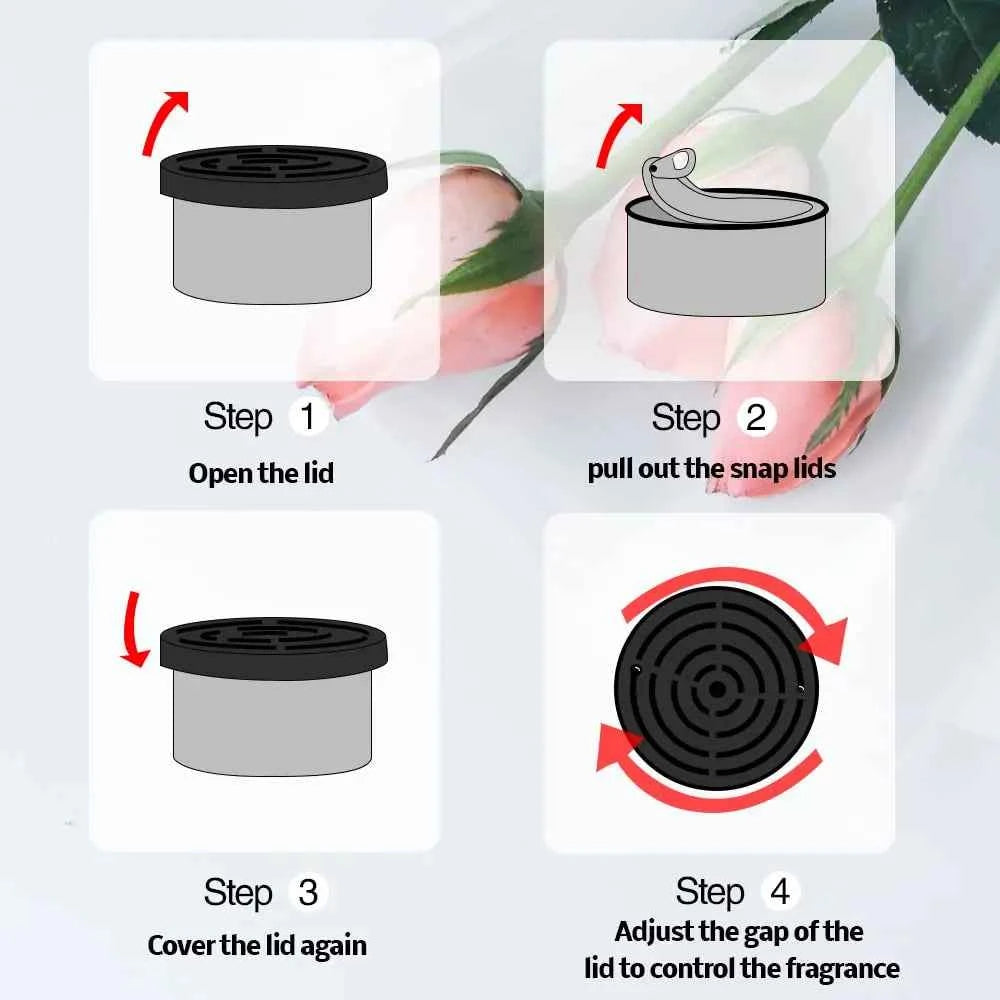 Car Air Freshener Jasmine Scent Organic Cans. Vehicle Fragrance Long Lasting Smell. 