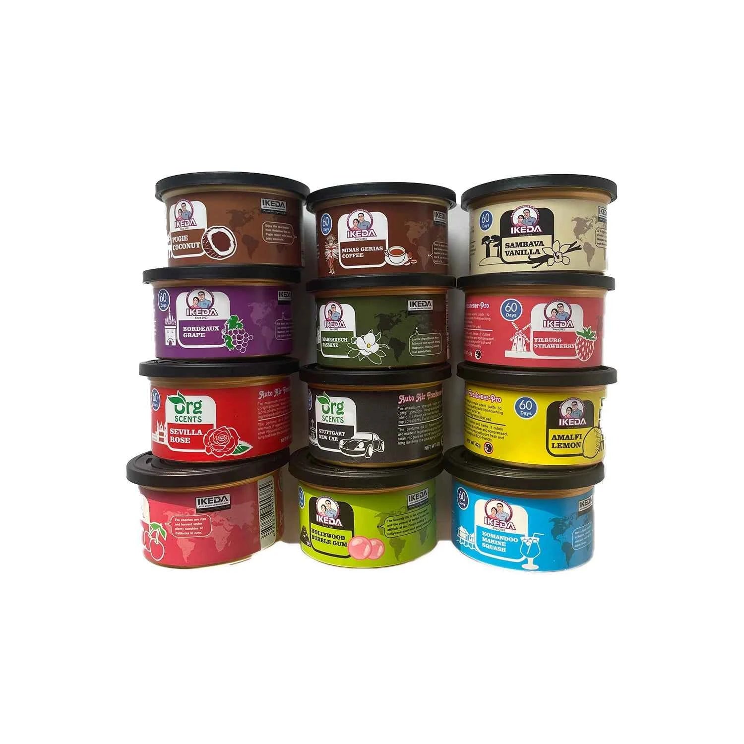 Car Air Freshener Rose Scent Organic Cans. Vehicle Fragrance Long Lasting Smell. 