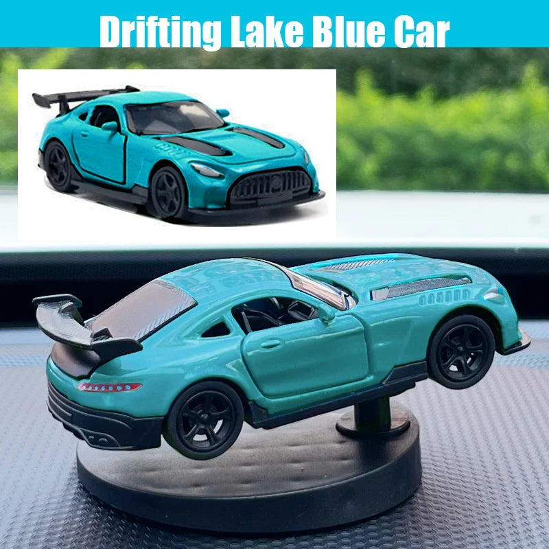 Dashboard Drift Car Spinning Toy Model. Dash Ornament Accessory Lake Blue