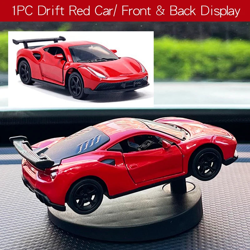 Dashboard Drift Car Spinning Toy Model. Dash Ornament Accessory Red
