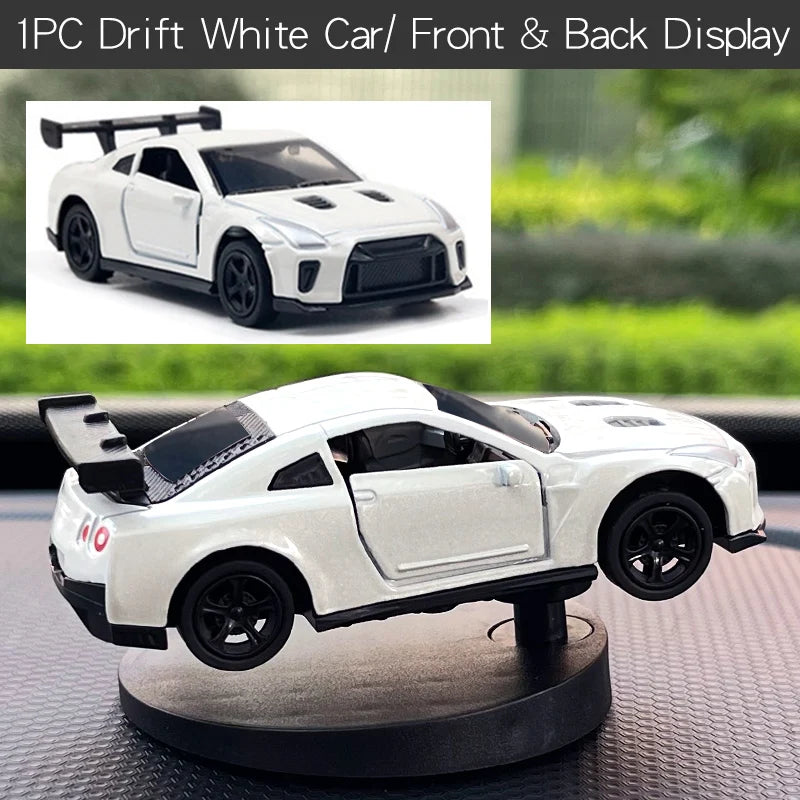 Dashboard Drift Car Spinning Toy Model. Dash Ornament Accessory White