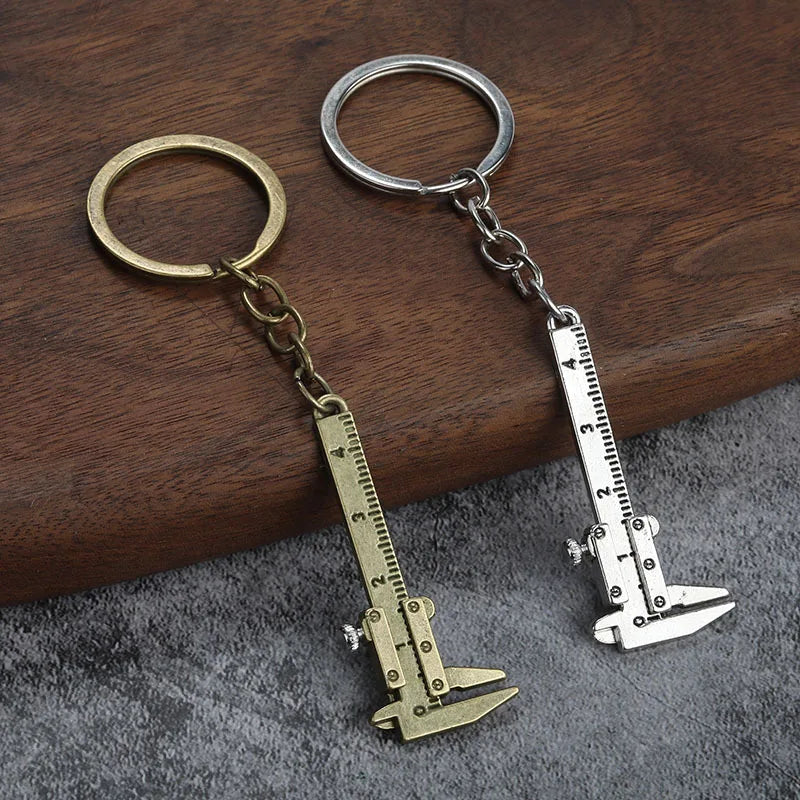 Mini Vernier Caliper Keychain. Car Calipers Keyring Pendant Accessory Bronze Silver