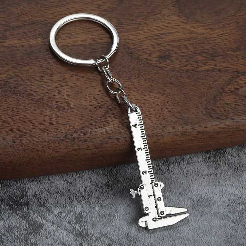 Mini Vernier Caliper Keychain. Car Calipers Keyring Pendant Accessory Silver
