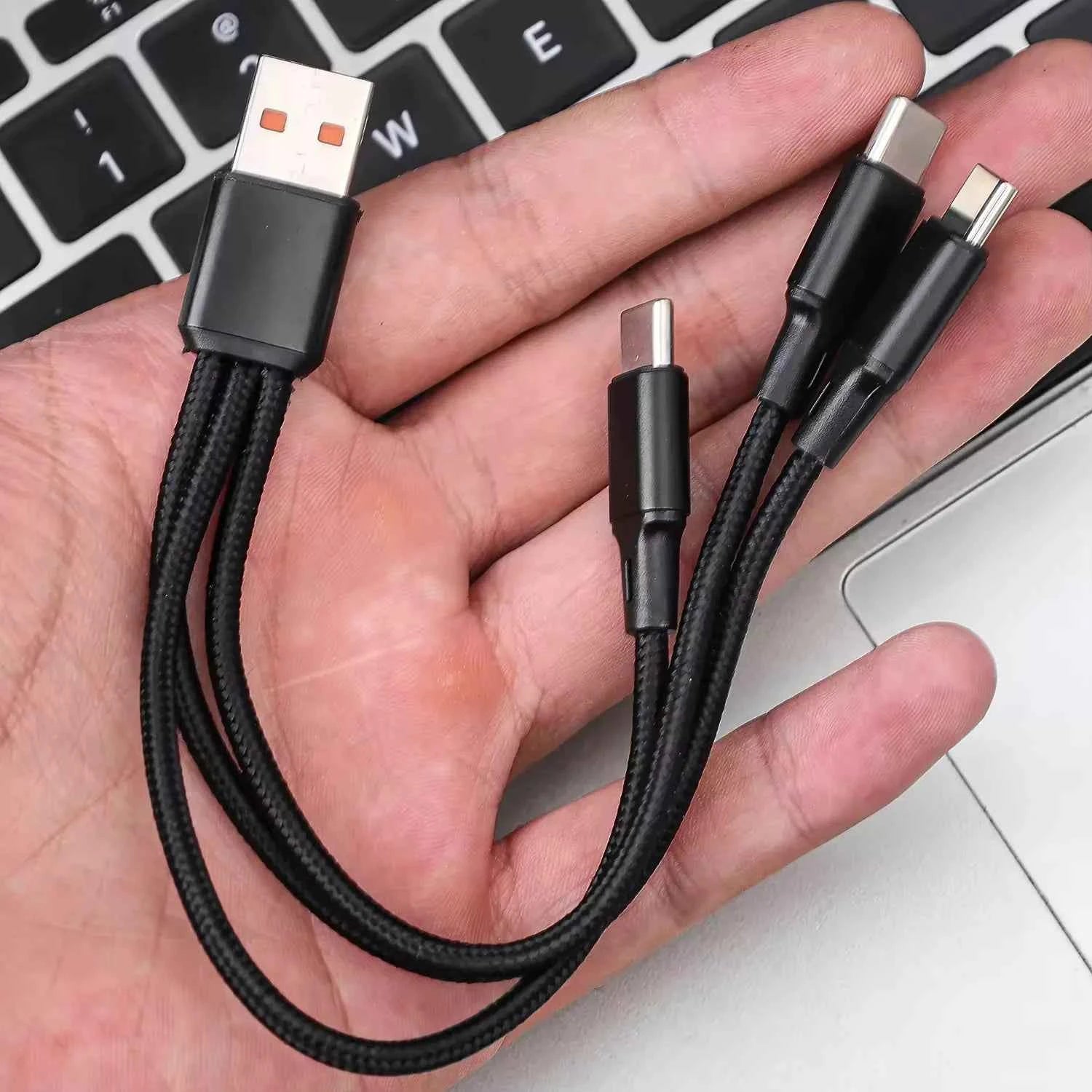 100W 6A 3 in 1 High Speed Charging Cord