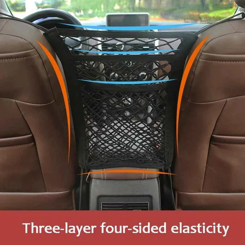 Car Pet Barrier Seat Divider Storage Net Bag
