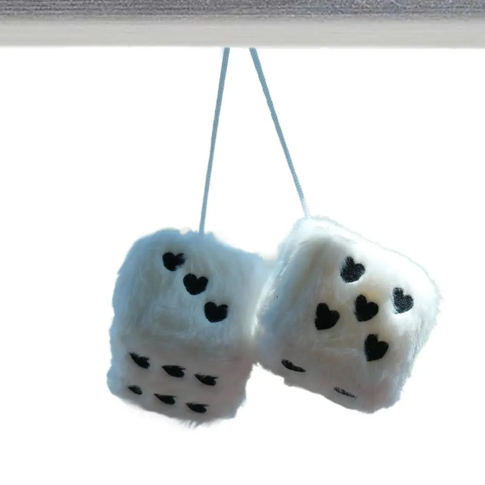 Heart Dice Rear View Mirror Decor