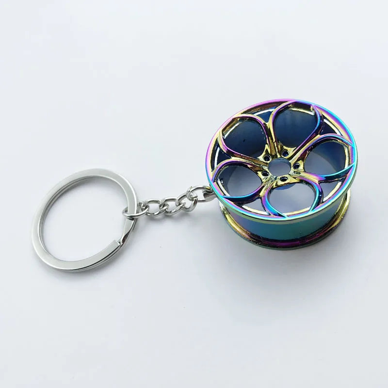 Metal Car Wheel Keychain