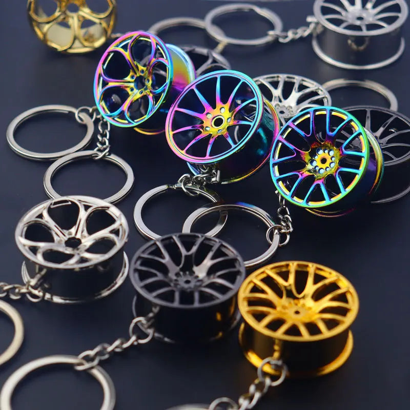 Metal Car Wheel Keychain