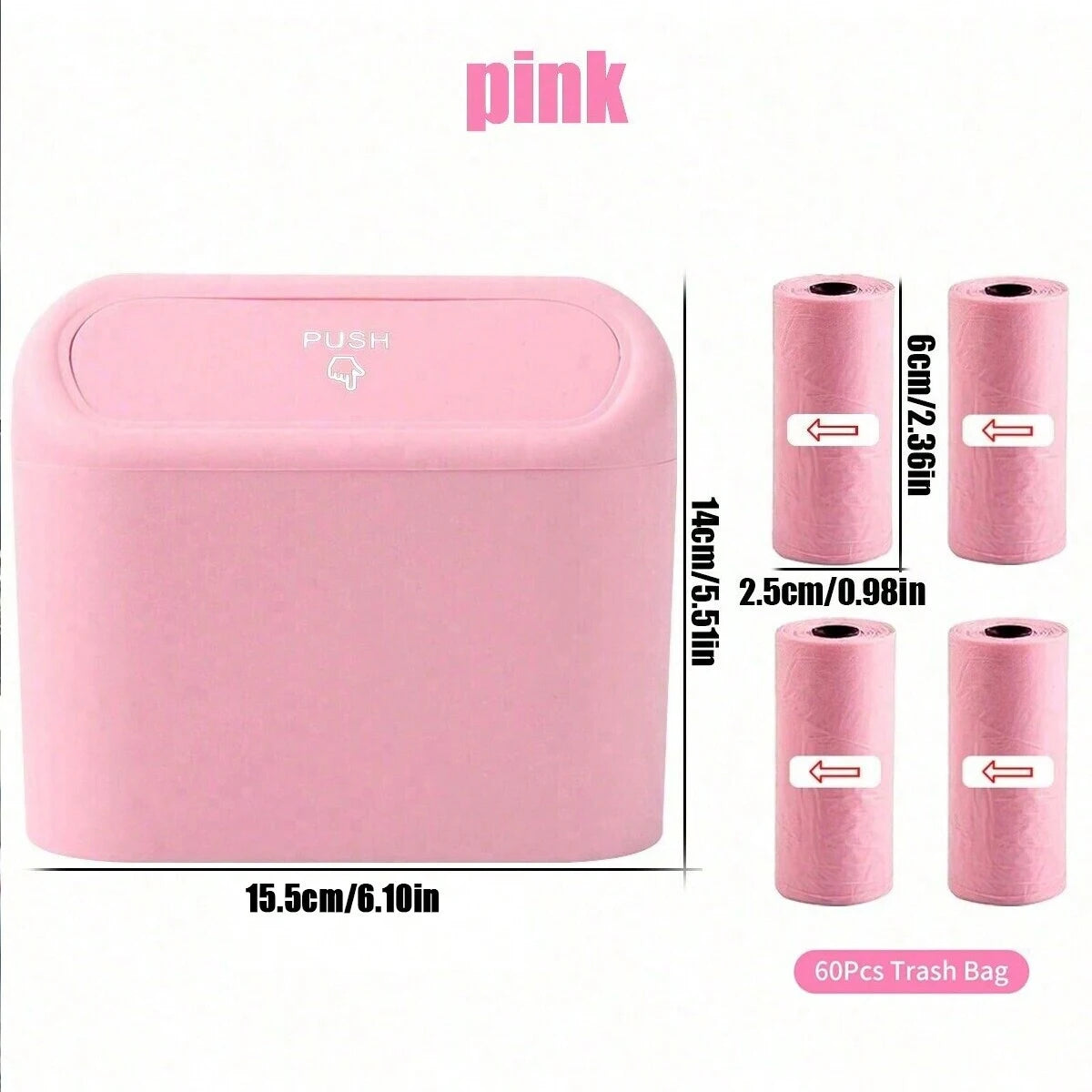 Trash Can With 4 Rolls of Garbage Bags