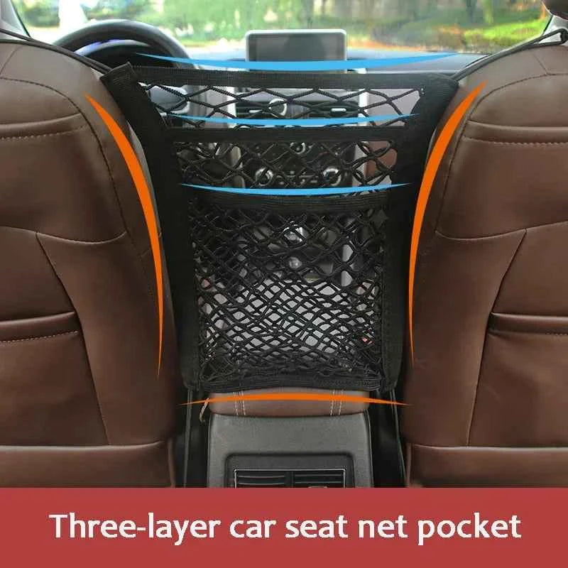 Car Pet Barrier Seat Divider Storage Net Bag