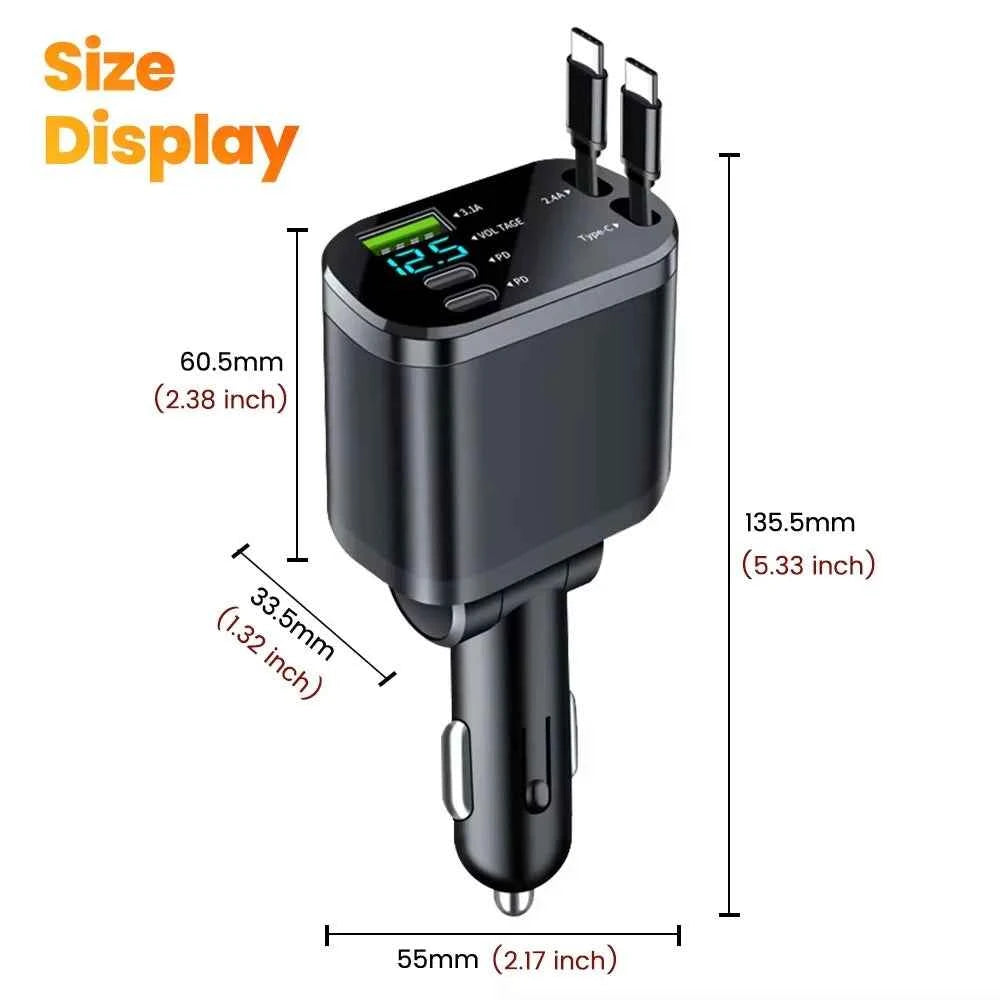 5 in 1 Retractable Car Charger