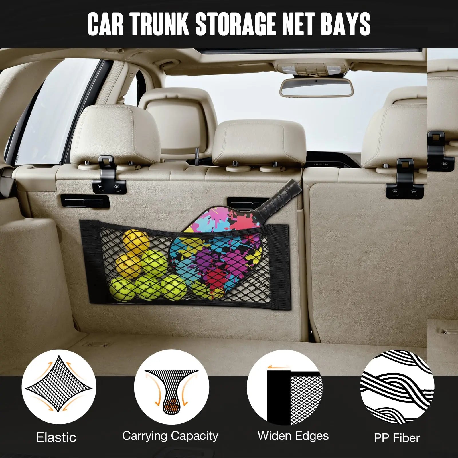 Mesh Velcro Trunk Storage Organizer
