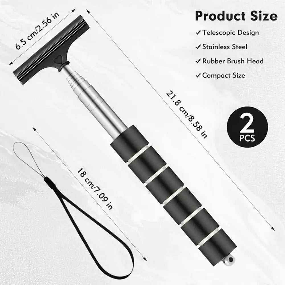 Telescopic Car Side Mirror Squeegee