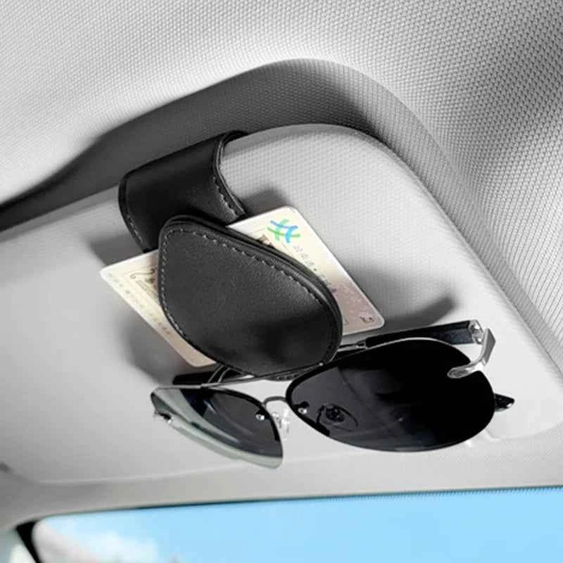 Leather Sun Visor Sunglasses Clip