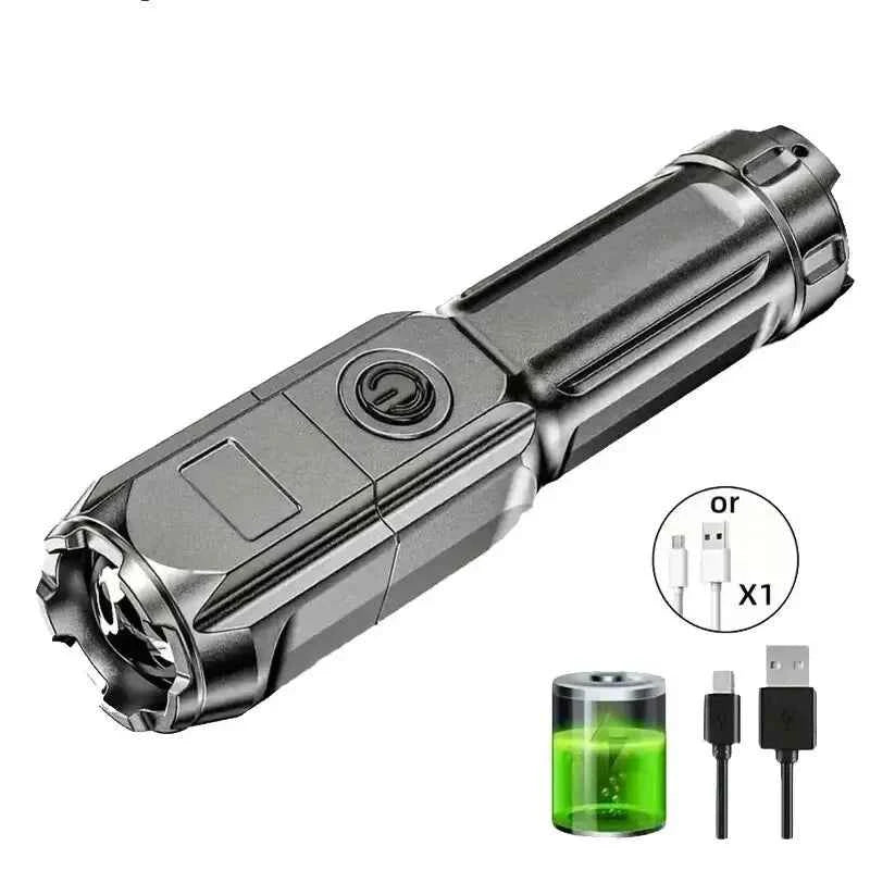 Waterproof LED Flashlight USB Rechargeable