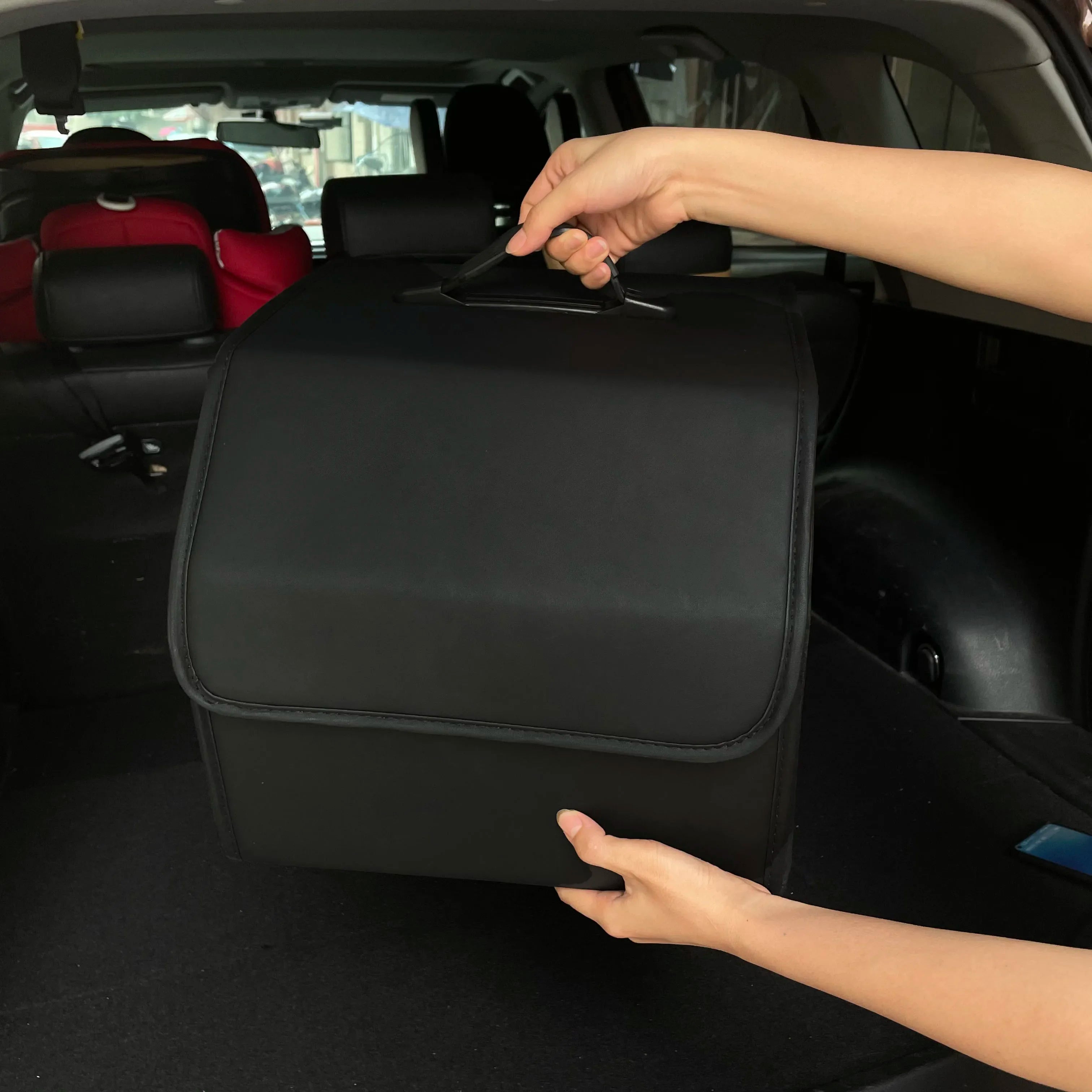 PU Leather Car Trunk Storage Organizer Collapsible