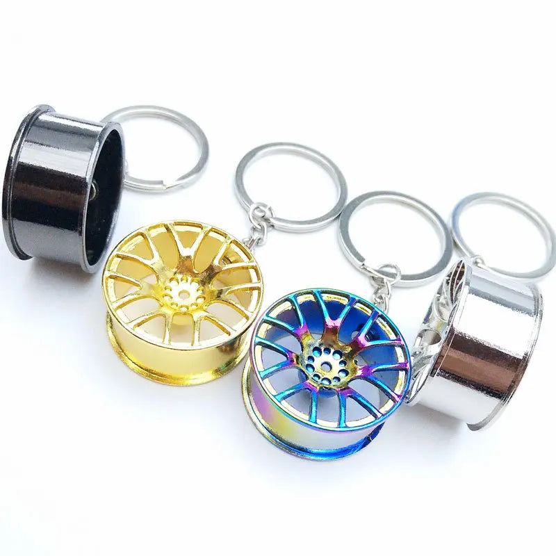 Metal Car Wheel Keychain