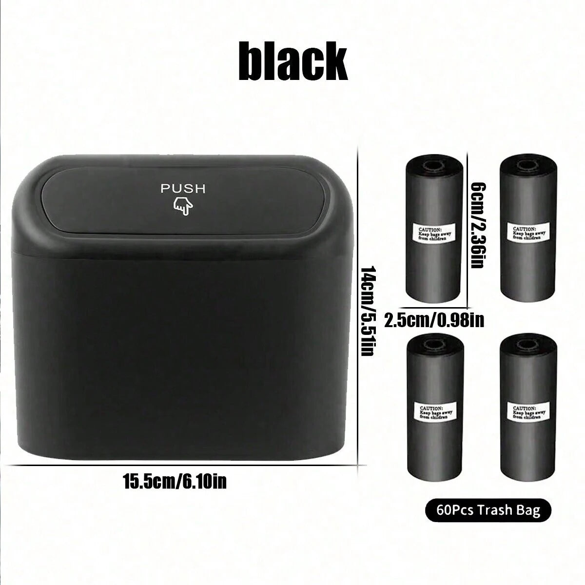 Trash Can With 4 Rolls of Garbage Bags