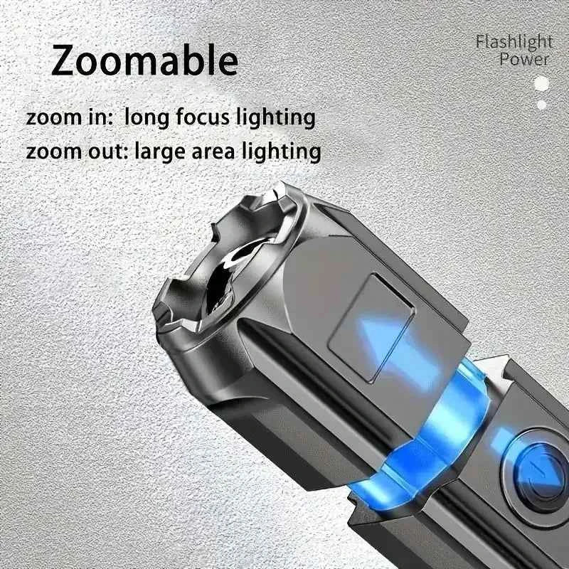 Waterproof LED Flashlight USB Rechargeable