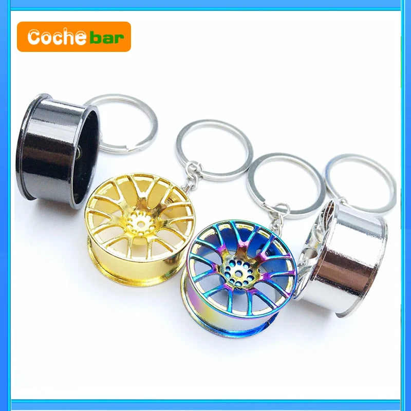 Metal Car Wheel Keychain