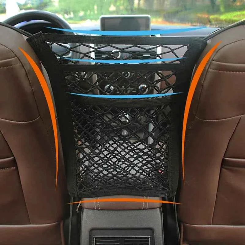 Car Pet Barrier Seat Divider Storage Net Bag