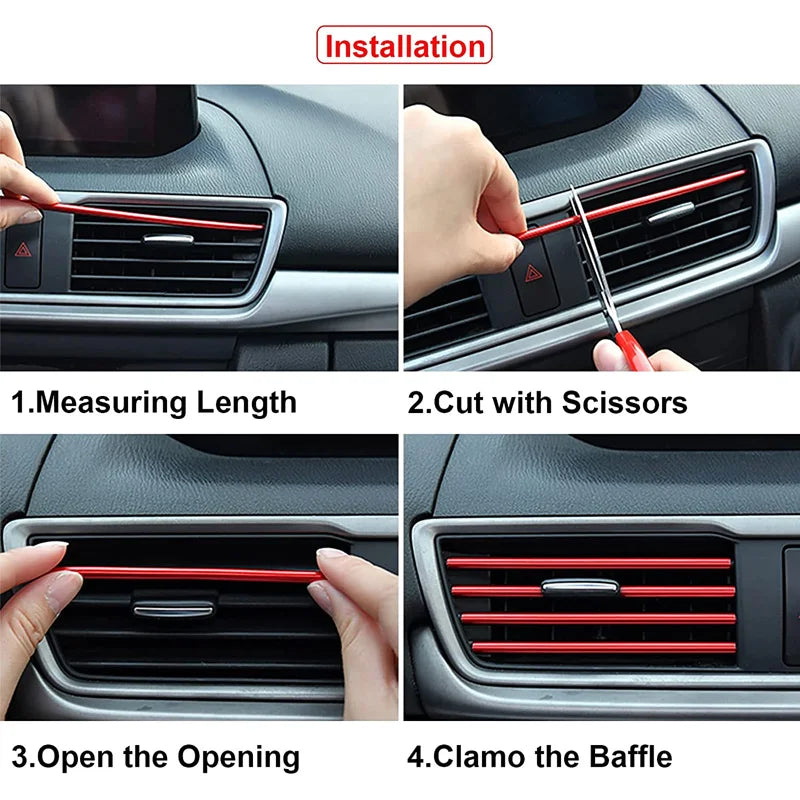 10Pcs Car Air Vent Decorative Strips