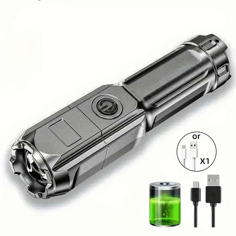 Waterproof LED Flashlight USB Rechargeable