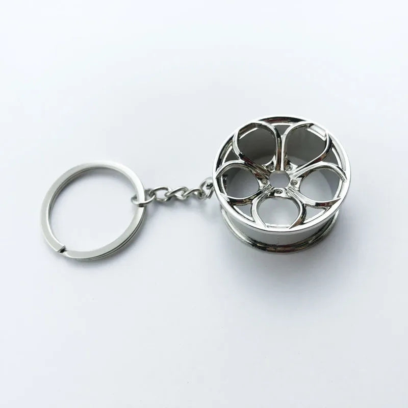 Metal Car Wheel Keychain