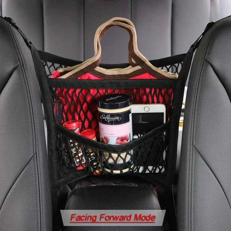 Car Pet Barrier Seat Divider Storage Net Bag
