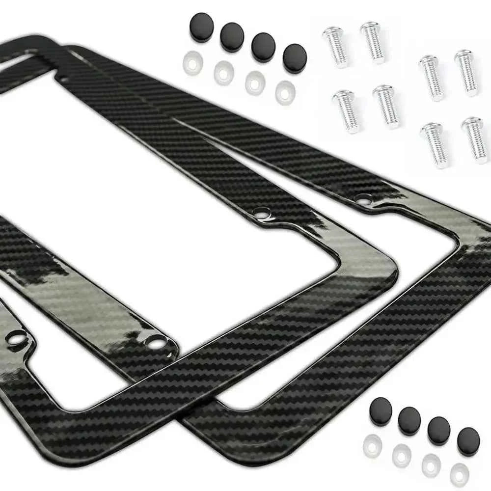 Carbon Fiber License Plate Frame with Standard Screw Kit