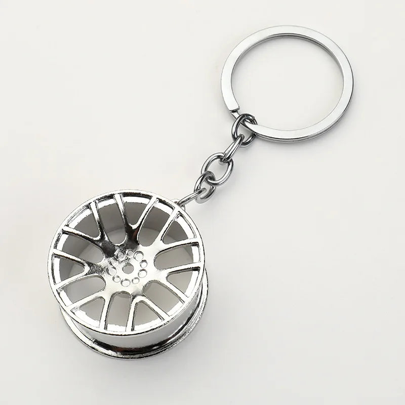 Metal Car Wheel Keychain