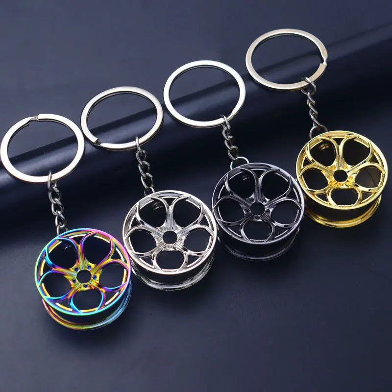Metal Car Wheel Keychain