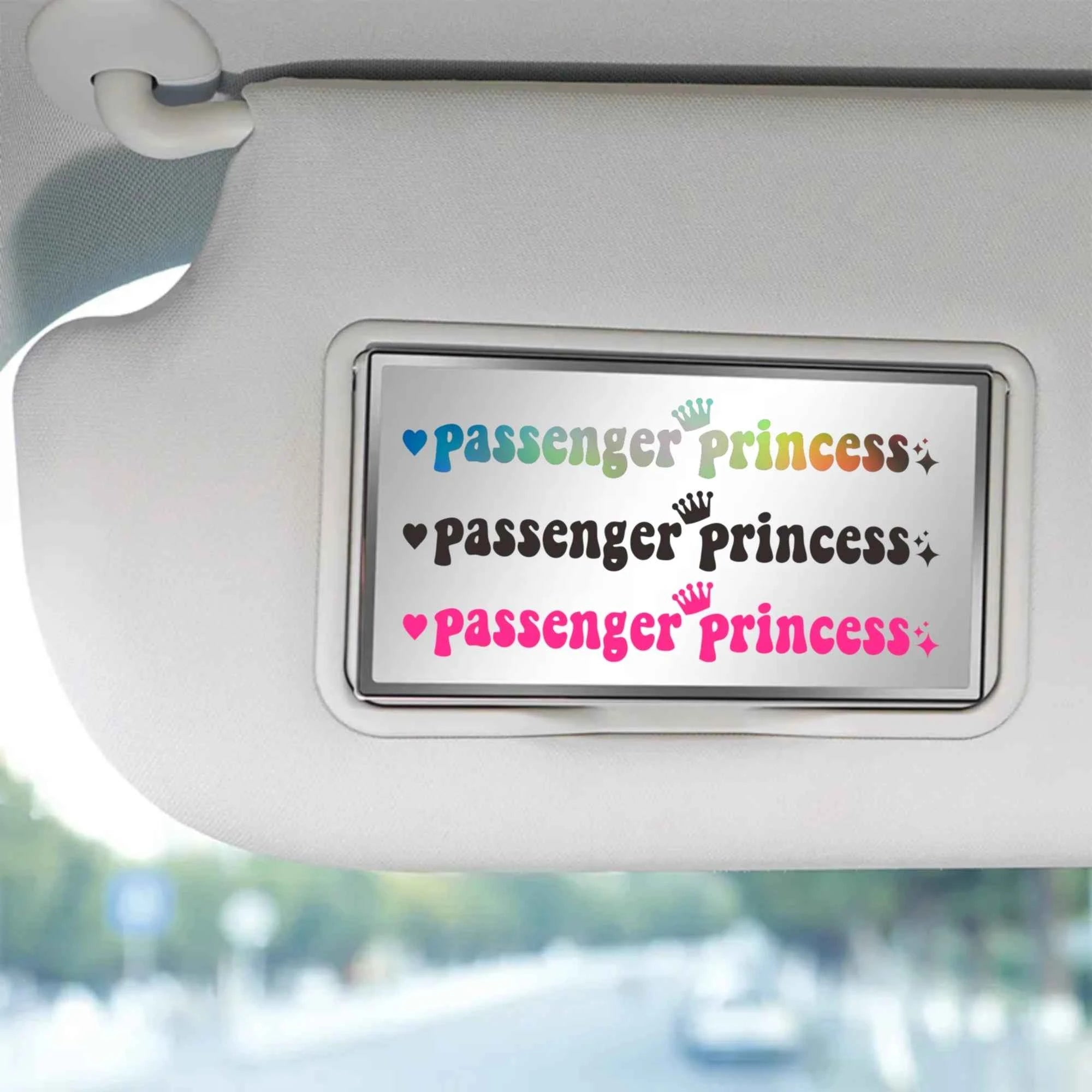 Passenger Princess Rearview Mirror Vinyl Sticker