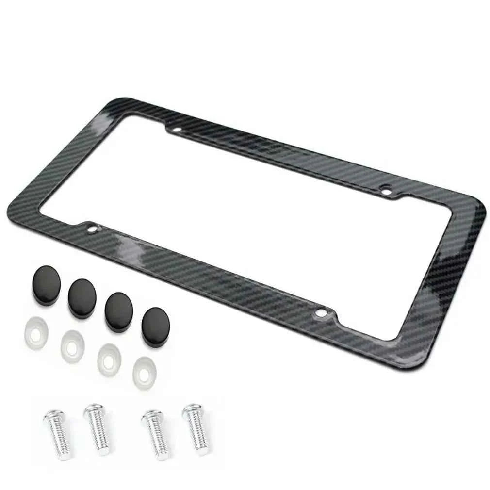 Carbon Fiber License Plate Frame with Standard Screw Kit