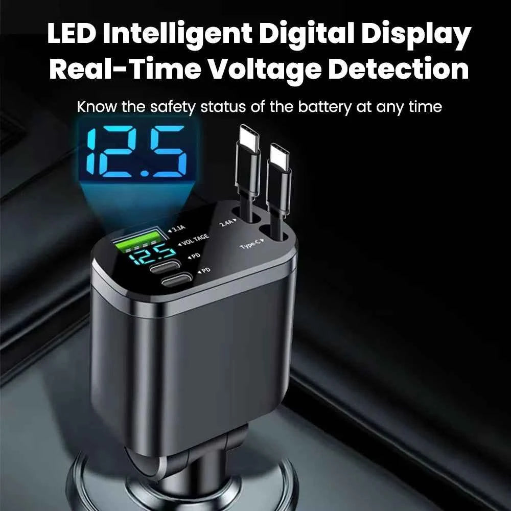 5 in 1 Retractable Car Charger
