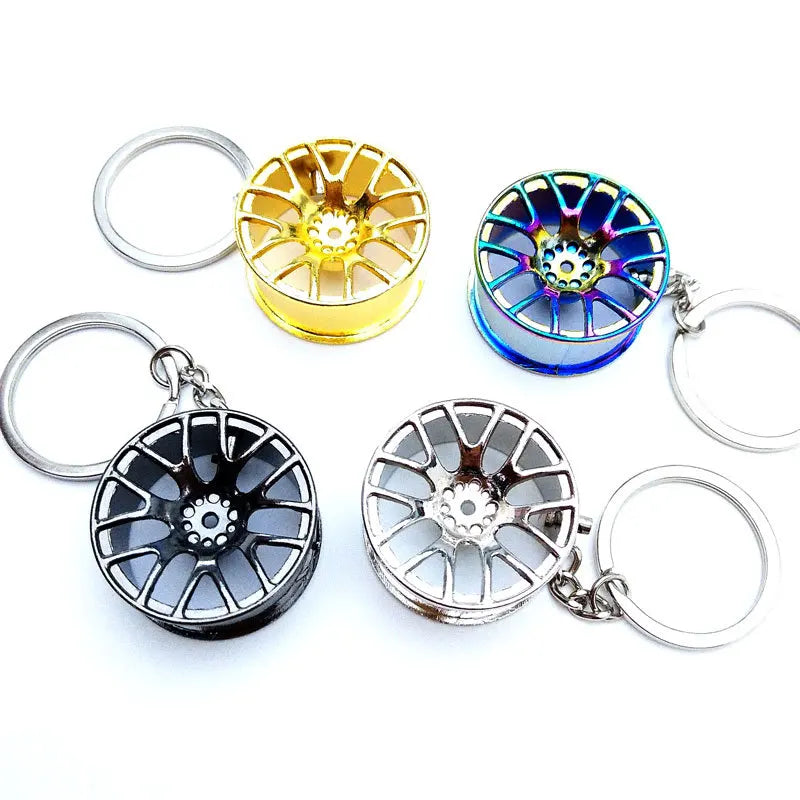 Metal Car Wheel Keychain